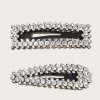 Rhinestone Engraved Hair Snap Clips